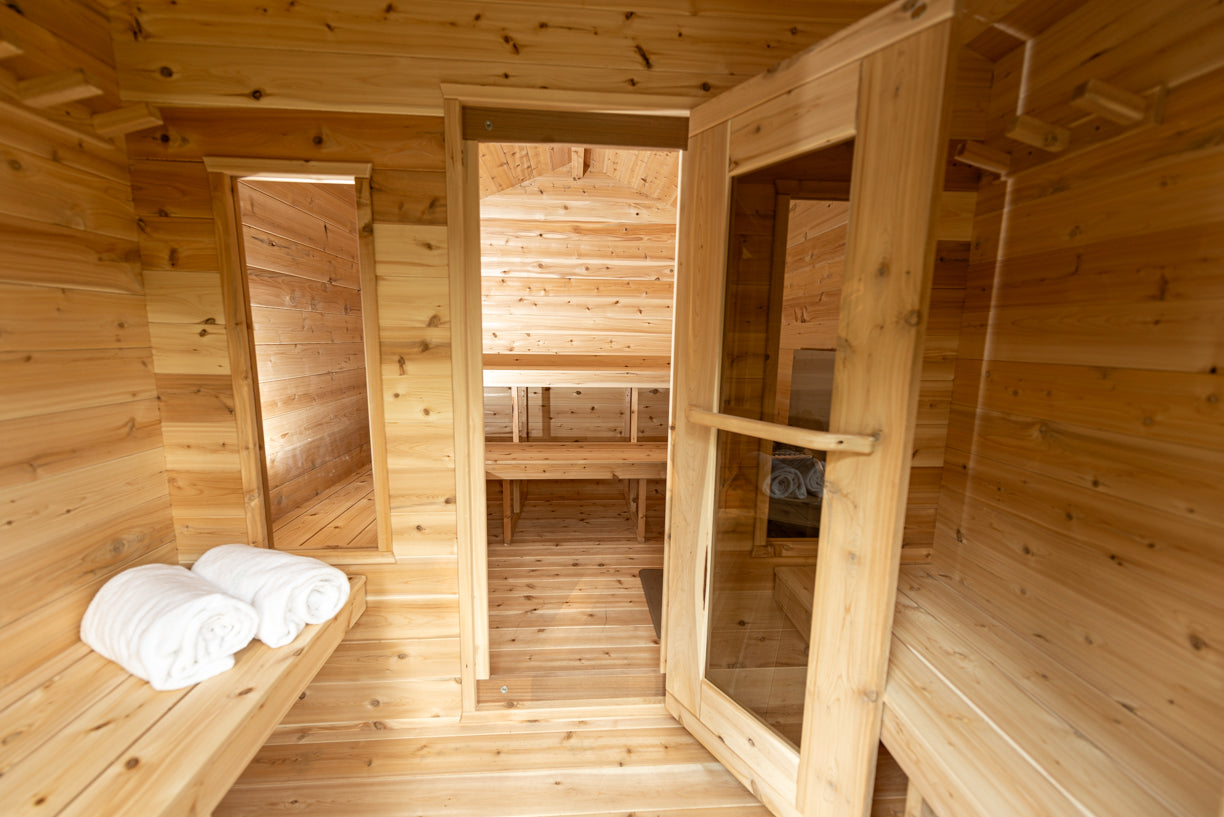 Dundalk LesiureCraft Canadian Timber Georgian Cabin Sauna with Change room